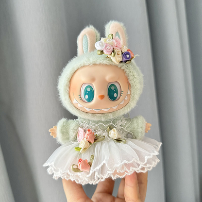 4inch bag charm cute custom clothes outfits - white and pink fairy dress - 0507/0523
