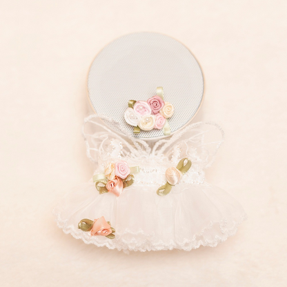 4inch bag charm cute custom clothes outfits - white and pink fairy dress - 0507/0523
