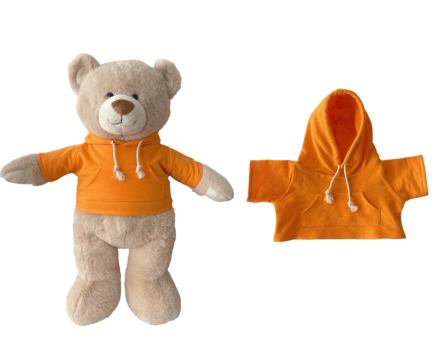 Large Bartholomew Bear & 16" Plush Clothes Outfit - Orange Hoodie
