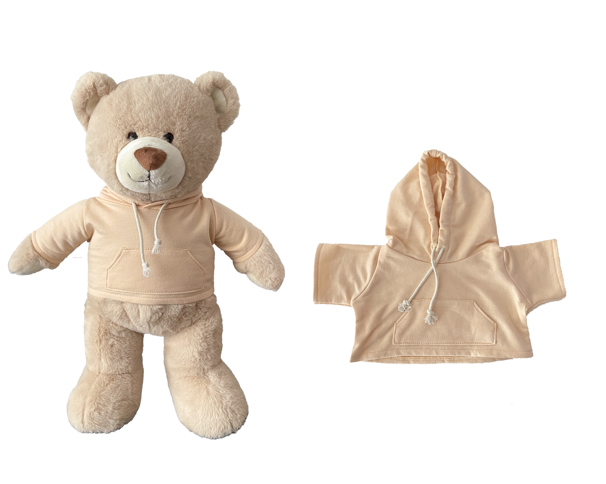Apricot Hoodie for Bartholomew Bear Plush – 14-Inch Outfit