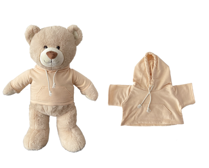 Apricot Hoodie for Bartholomew Bear Plush – 14-Inch Outfit