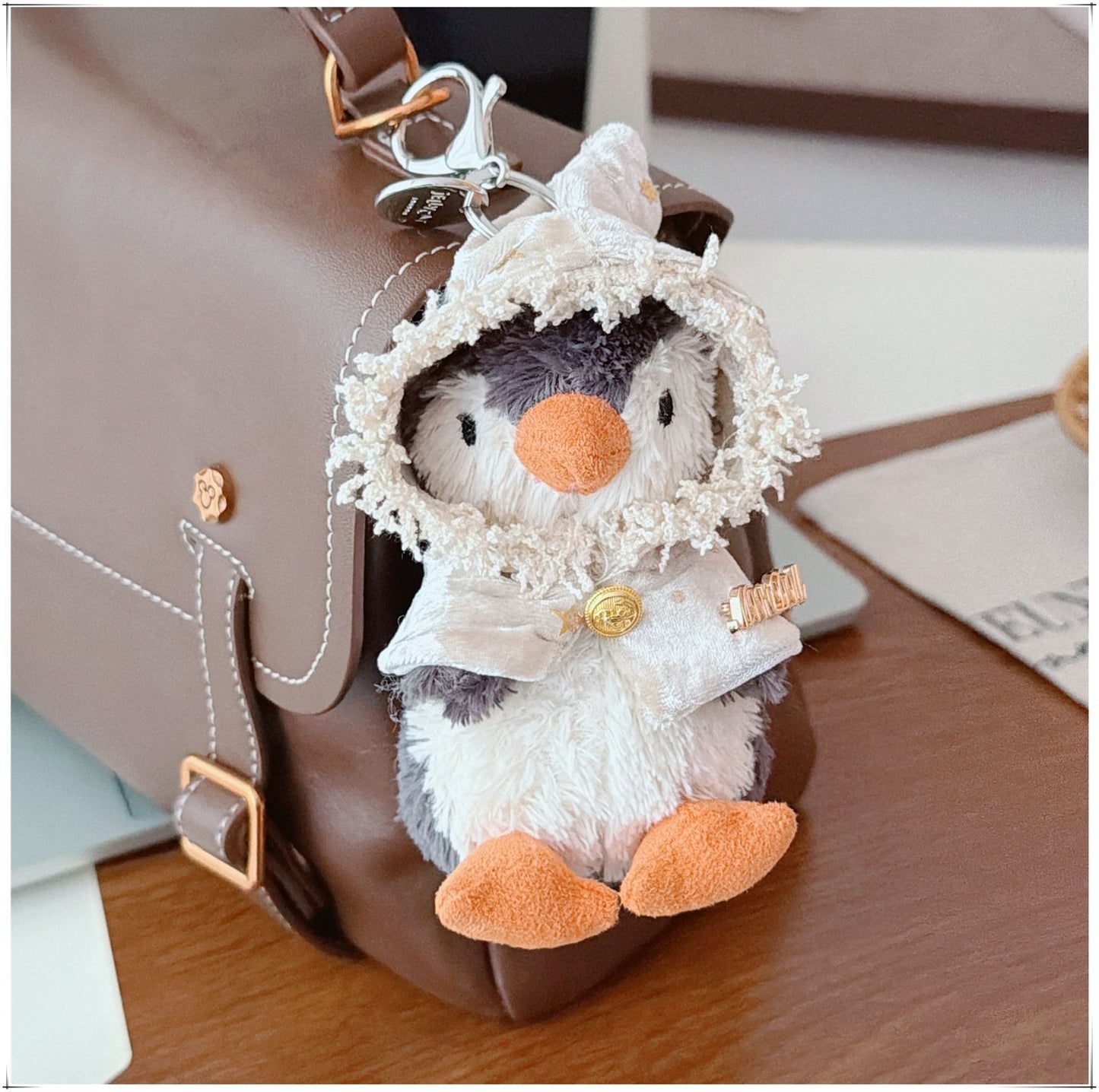 Bartholomew Bear Bag Charm clothes outfits - White / Blue Dream Star Shawl