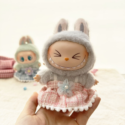 4inch bag charm cute custom clothes outfits - pink/blue/green dress - 021815/021816/021817