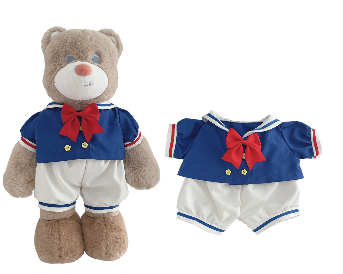 Blue Sailor Top & White Pants Outfit for Bartholomew Bear Plush – 14-Inch Outfit