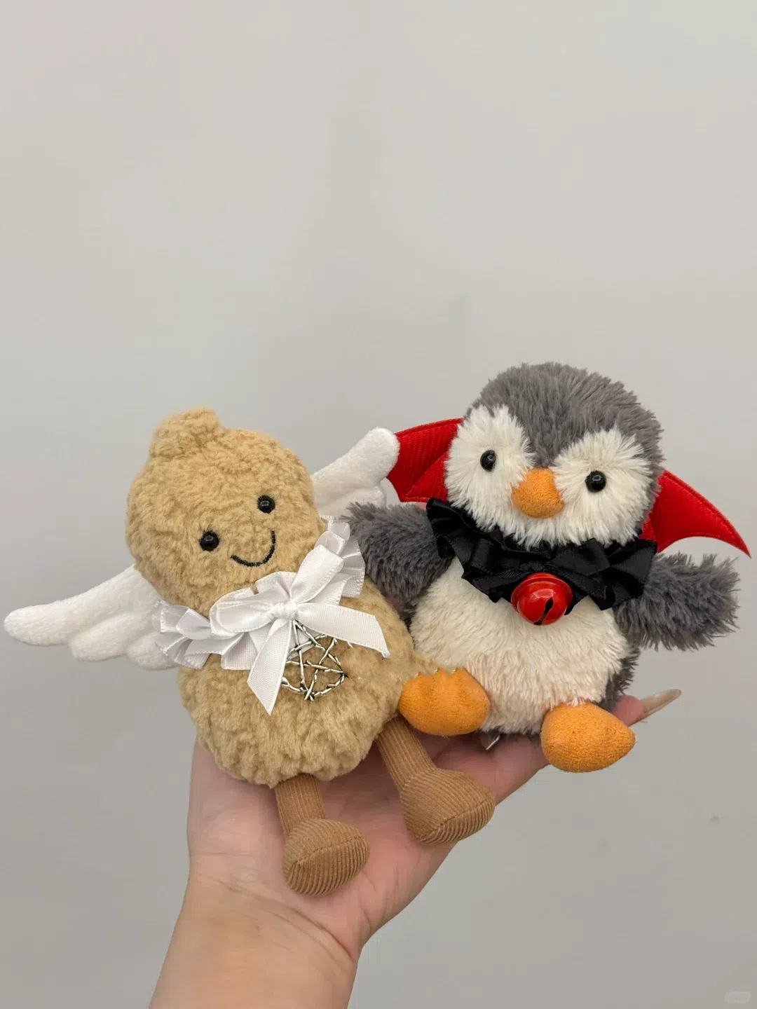 3inch jellycat amusable peanut/small peanut penguin cute outfit - angel & devil