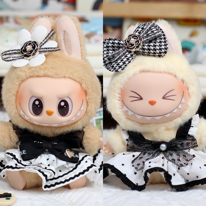4inch bag charm cute custom clothes outfits - Elegant black white dress