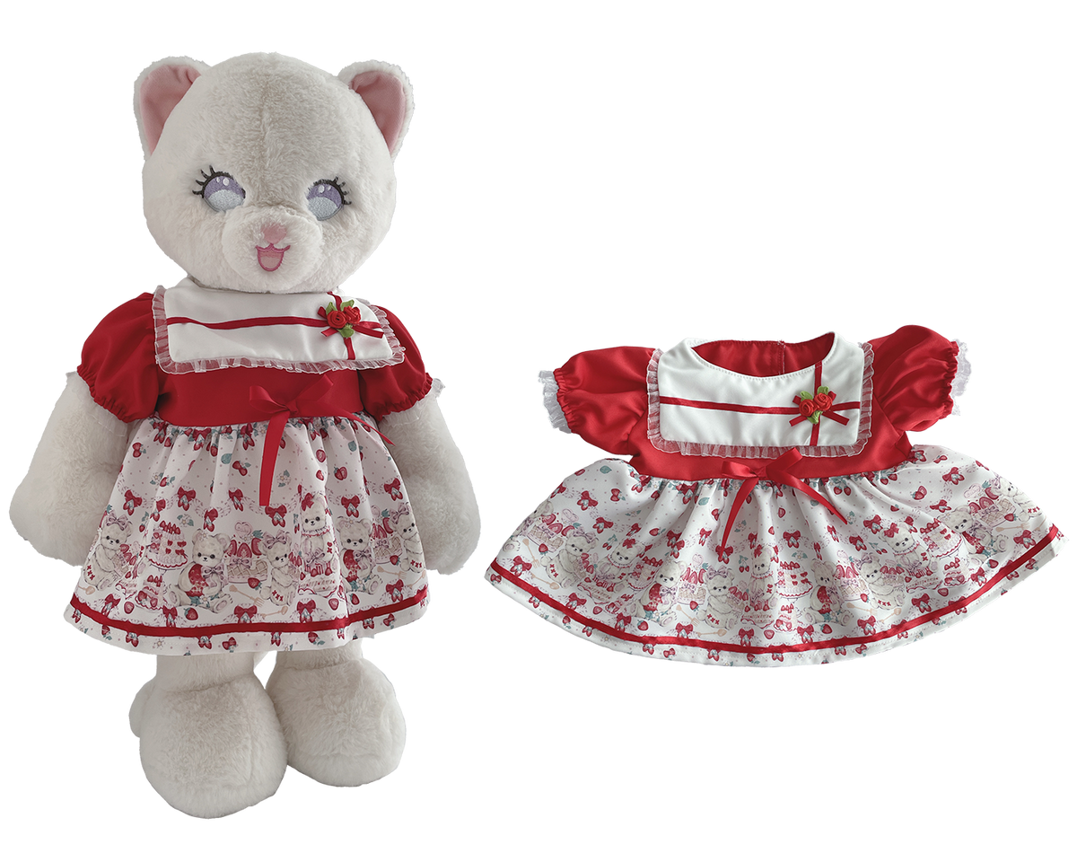Bear Red Lolita Dress for Bartholomew Bear Plush – 14-Inch Outfit