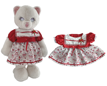 Bear Red Lolita Dress for Bartholomew Bear Plush – 14-Inch Outfit