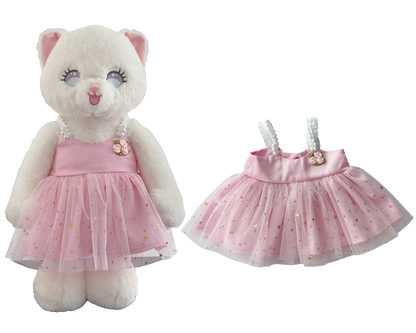 Pink Star Tulle Dress for Bartholomew Bear Plush – 14-Inch Outfit