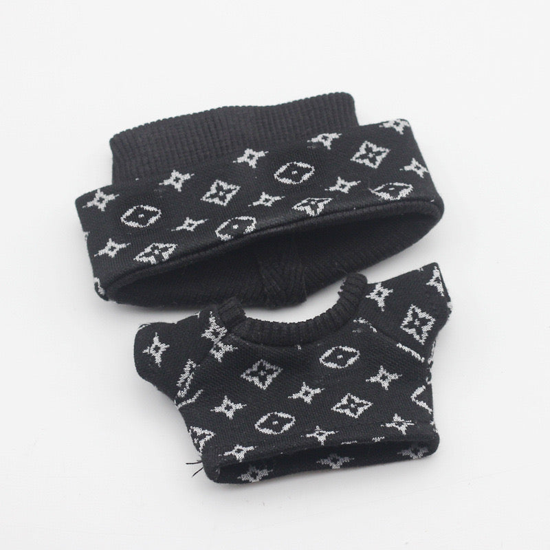 Labubu 4inch bag charm clothes outfits - LV logo -  062330