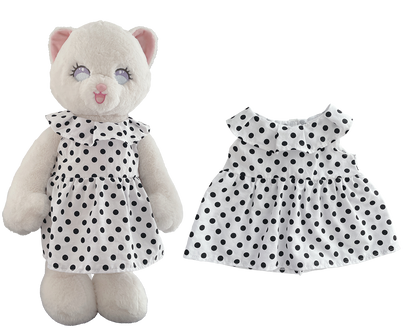 Large Bartholomew Bear & 16" Plush Clothes Outfit - Polka Dot Dress