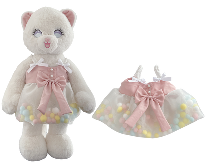 Rainbow Pom-Pom Dress for Bartholomew Bear Plush – 14-Inch Outfit