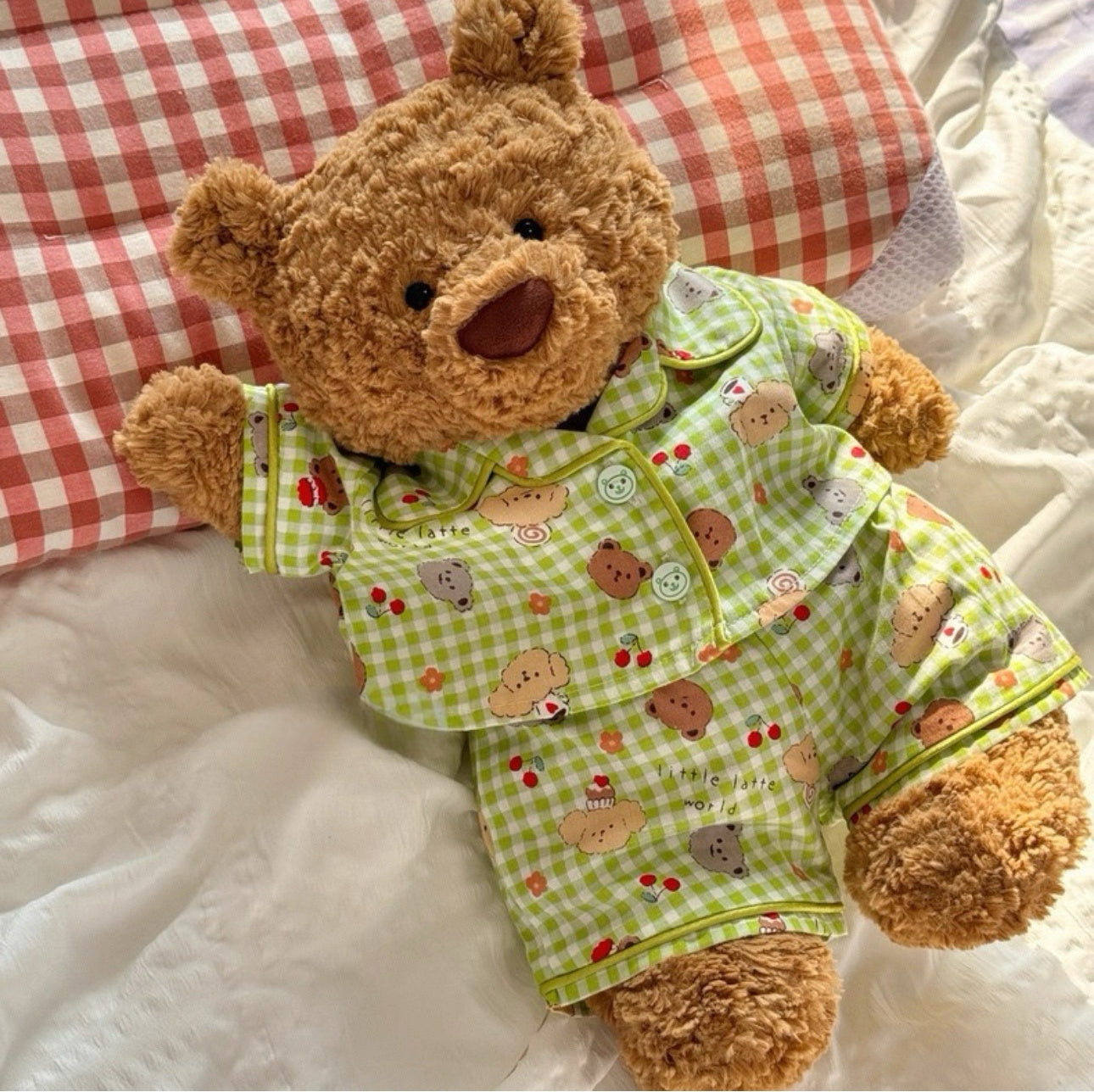 Bartholomew bear cute clothes outfits - green sleepwear(tiny/medium/large/huge)