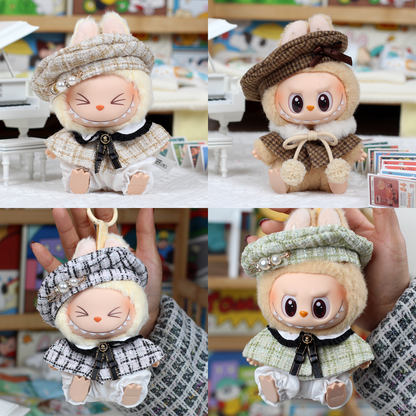 4inch bag charm cute custom clothes outfits - Elegant hat & cloak set - TZ07/TZ08/TZ09/TZ10