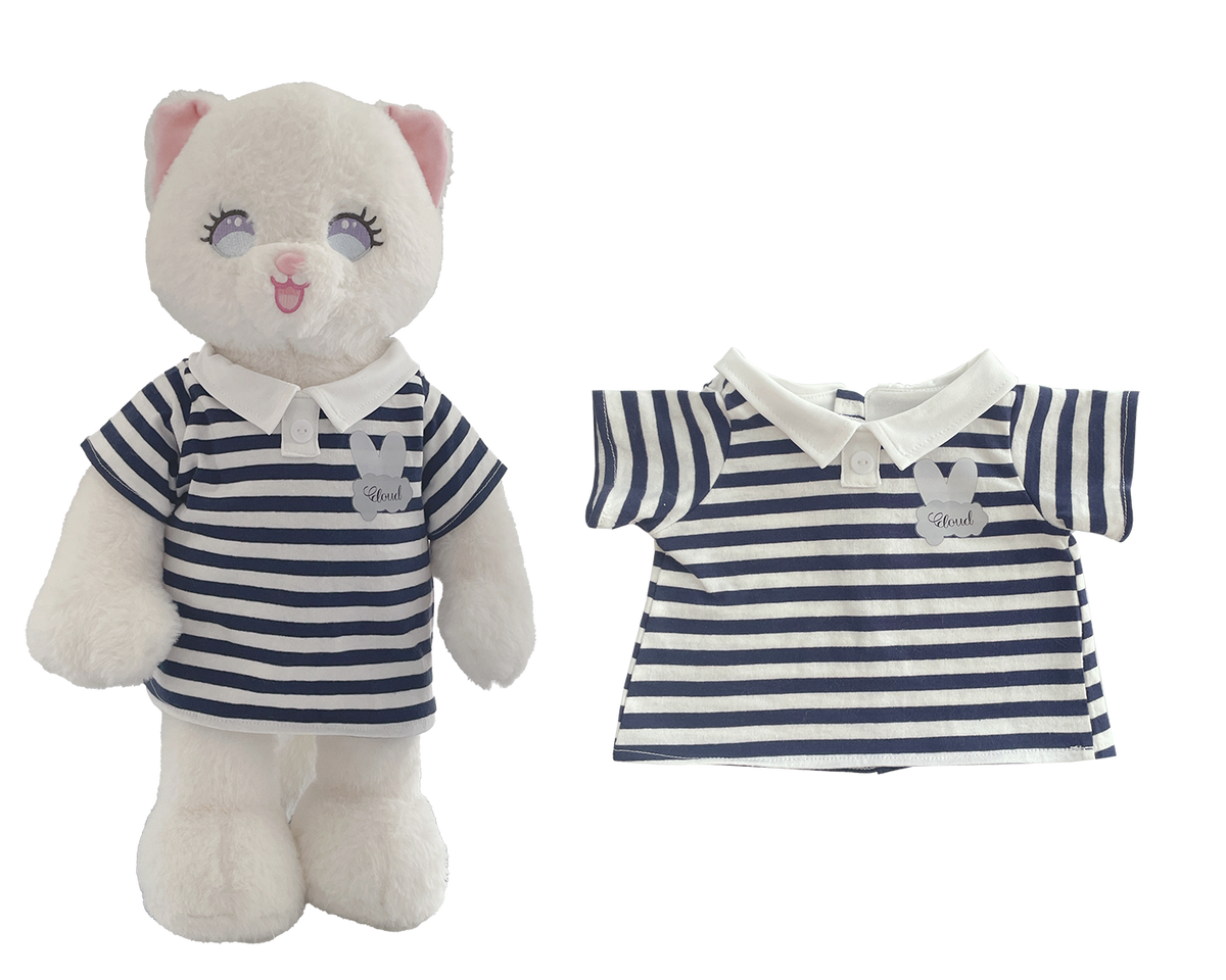 Striped Polo Dress for Bartholomew Bear Plush – 14-Inch Outfit