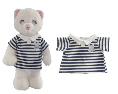 Striped Polo Dress for Bartholomew Bear Plush – 14-Inch Outfit