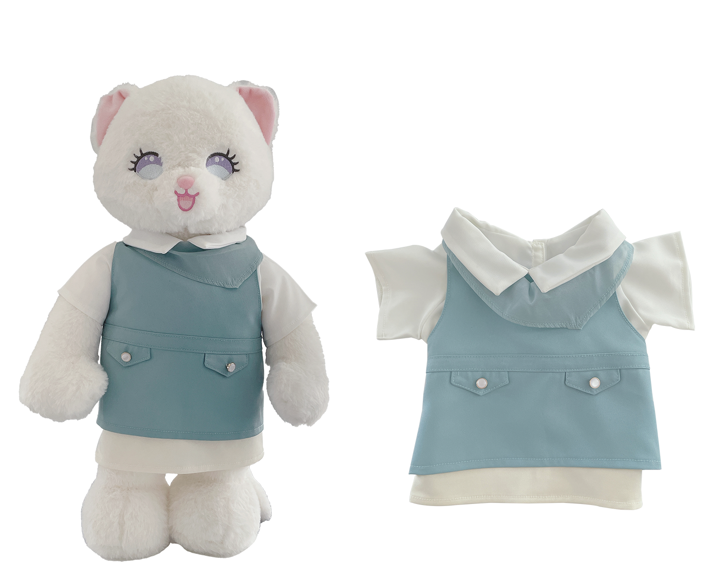 Large Bartholomew Bear & 16" Plush Clothes Outfit - Flight Attendant Outfit