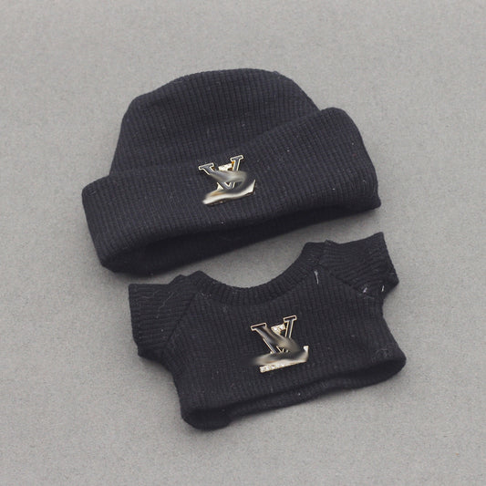 Labubu 4inch bag charm clothes outfits - LV logo - 062355