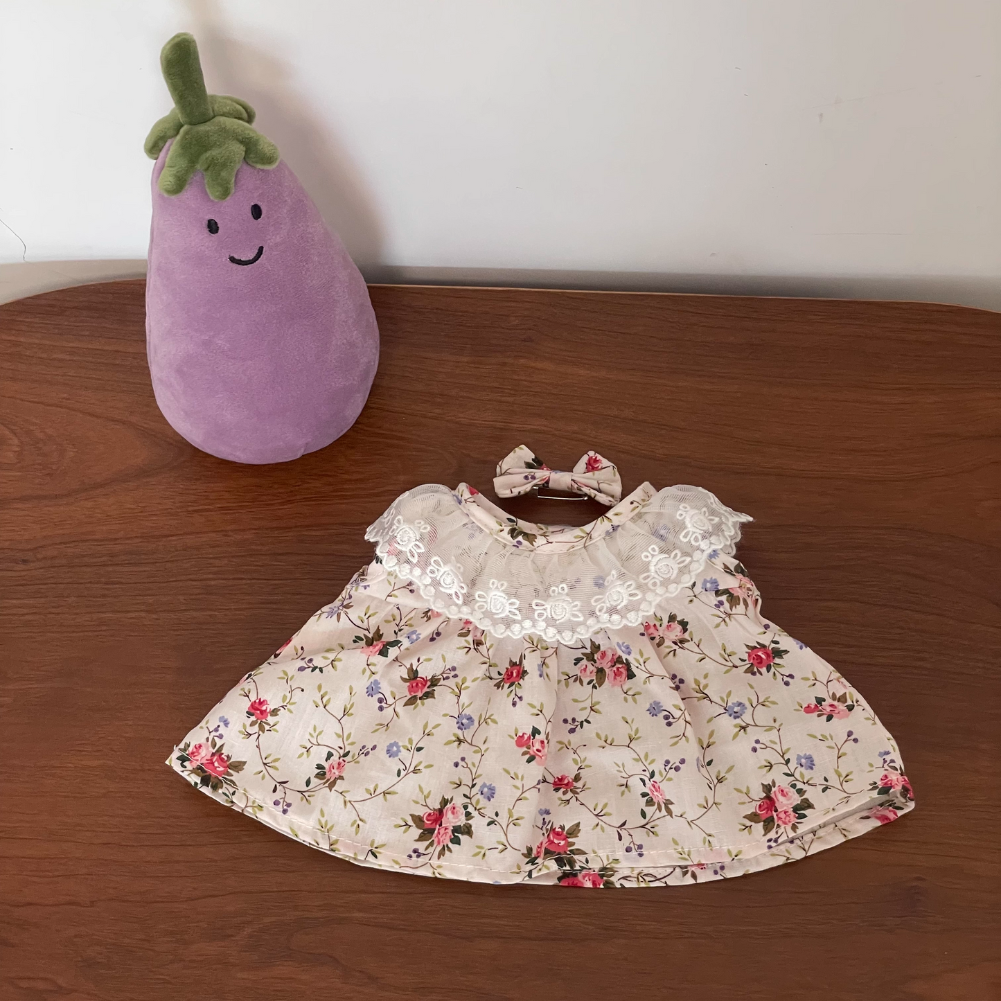 Bartholomew bear cute custom clothes outfits - Rose floral dress - FX27 (Medium/Large/Huge)