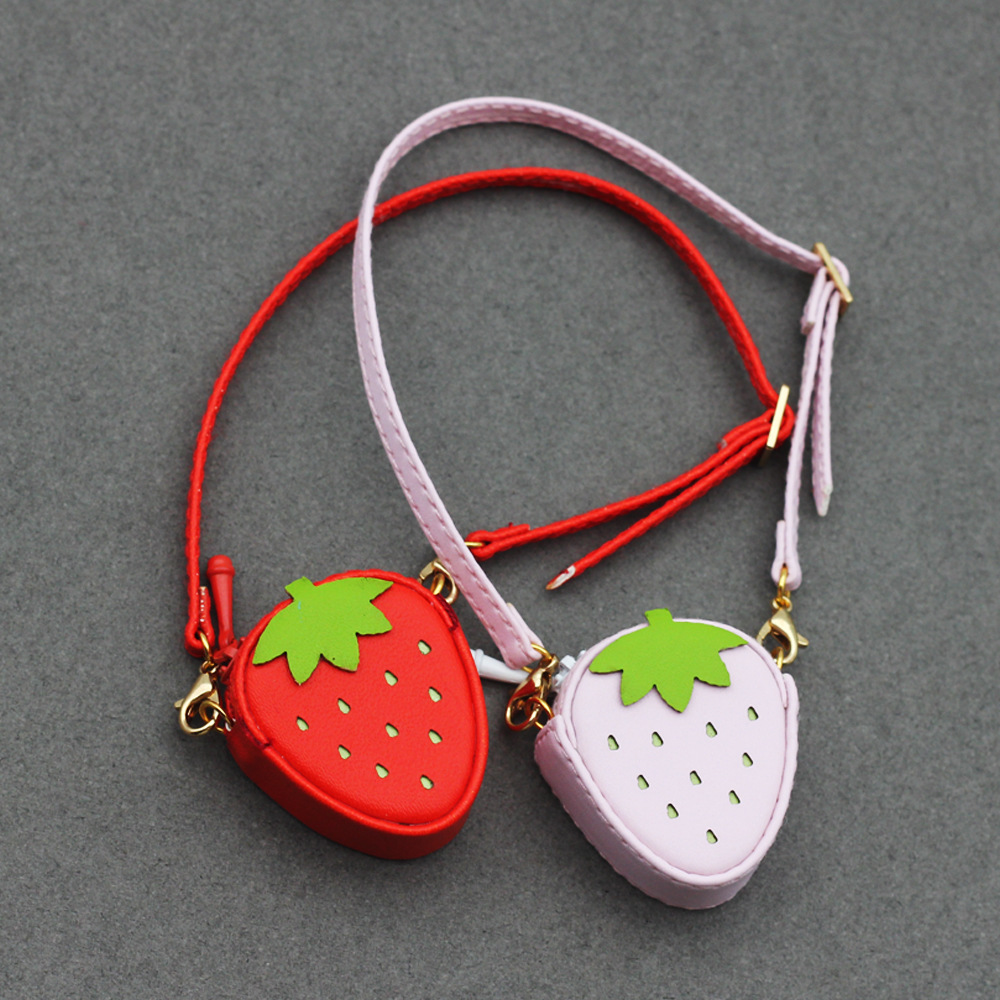 4inch bag charm cute custom bags - red/pink strawberry bag - 0623B34/0623B35