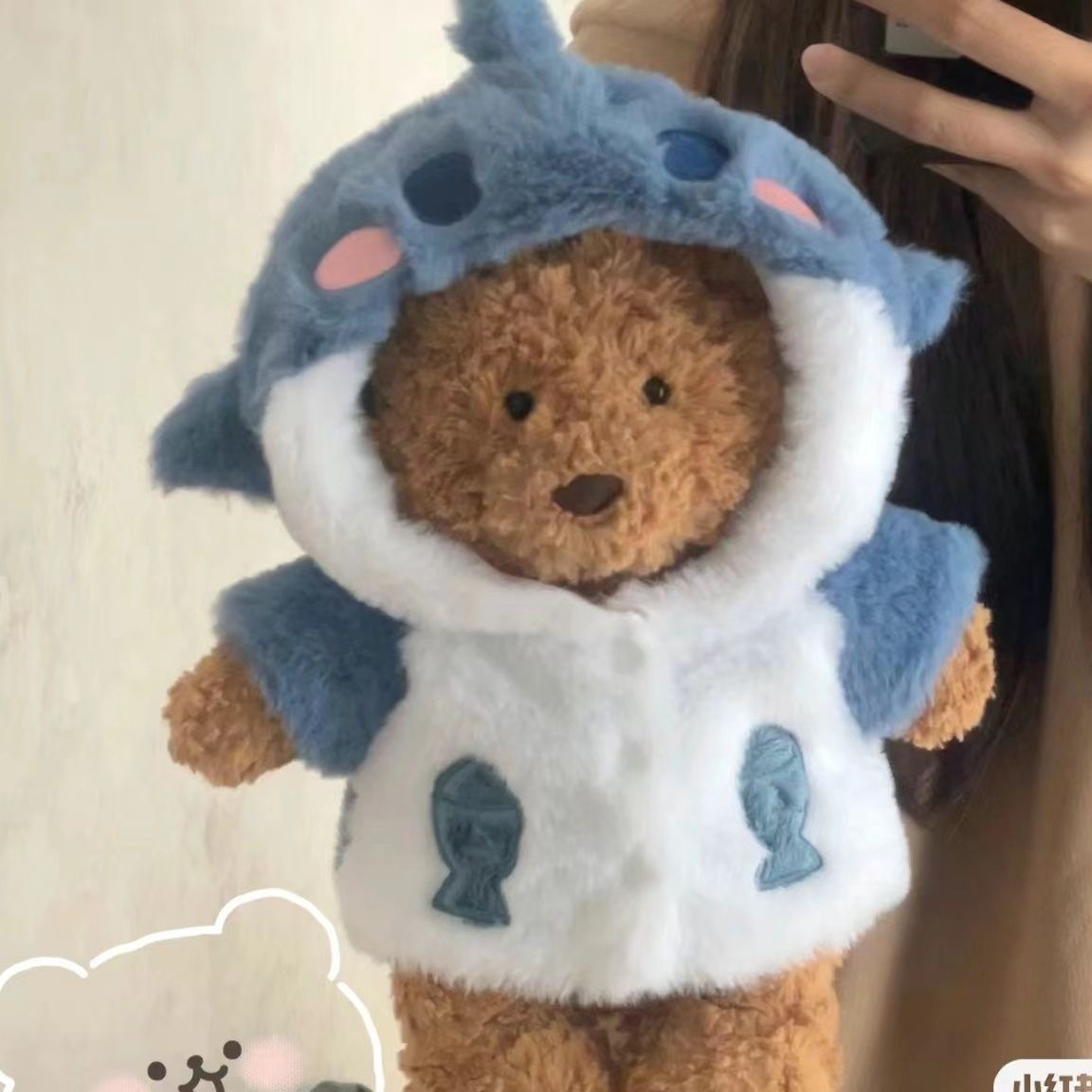 Medium bartholomew bear cute custom clothes outfits - shark