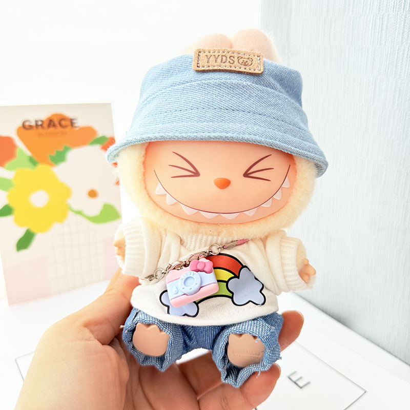 4inch bag charm cute custom clothes outfits - Rainbow T-shirt set - 0507