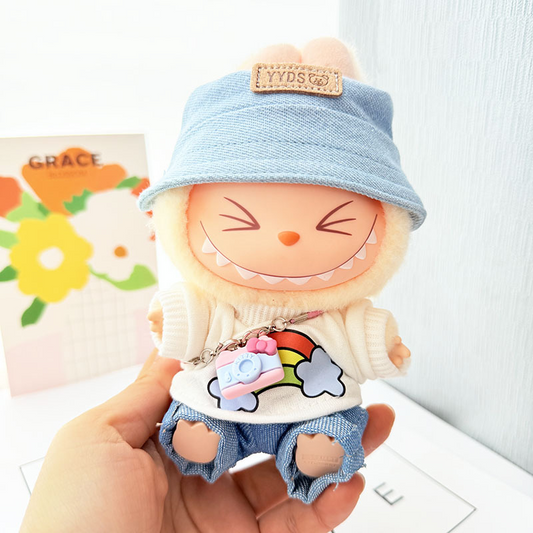 4inch bag charm cute custom clothes outfits - Rainbow T-shirt set - 0507
