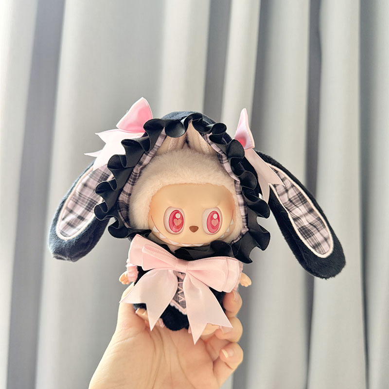 4inch bag charm cute custom clothes outfits - pink bunny ear