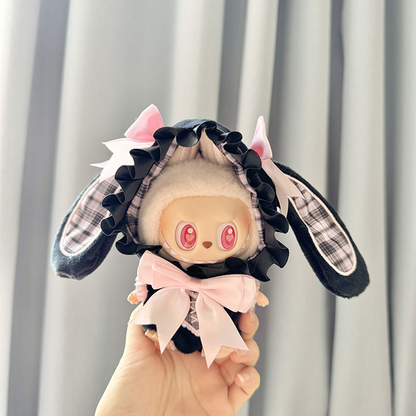 4inch bag charm cute custom clothes outfits - pink bunny ear - 020245