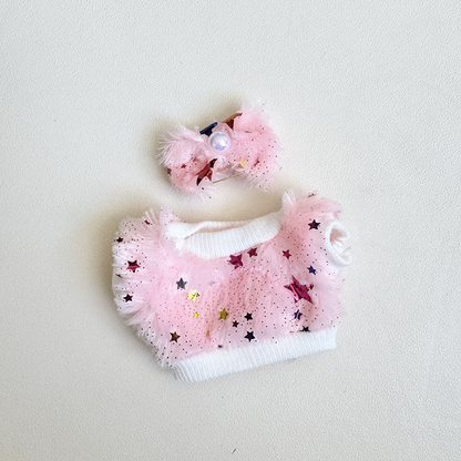 4inch bag charm cute custom clothes outfits - Multi color fluffy sweater white/pink/green