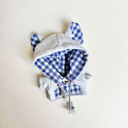4inch bag charm cute custom clothes outfits - blue hoody - 012105