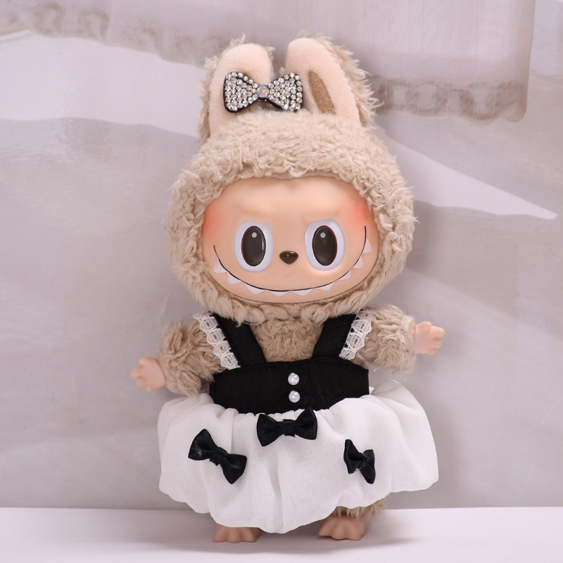 4inch bag charm cute custom clothes outfits - Elegant black white dress - 032913