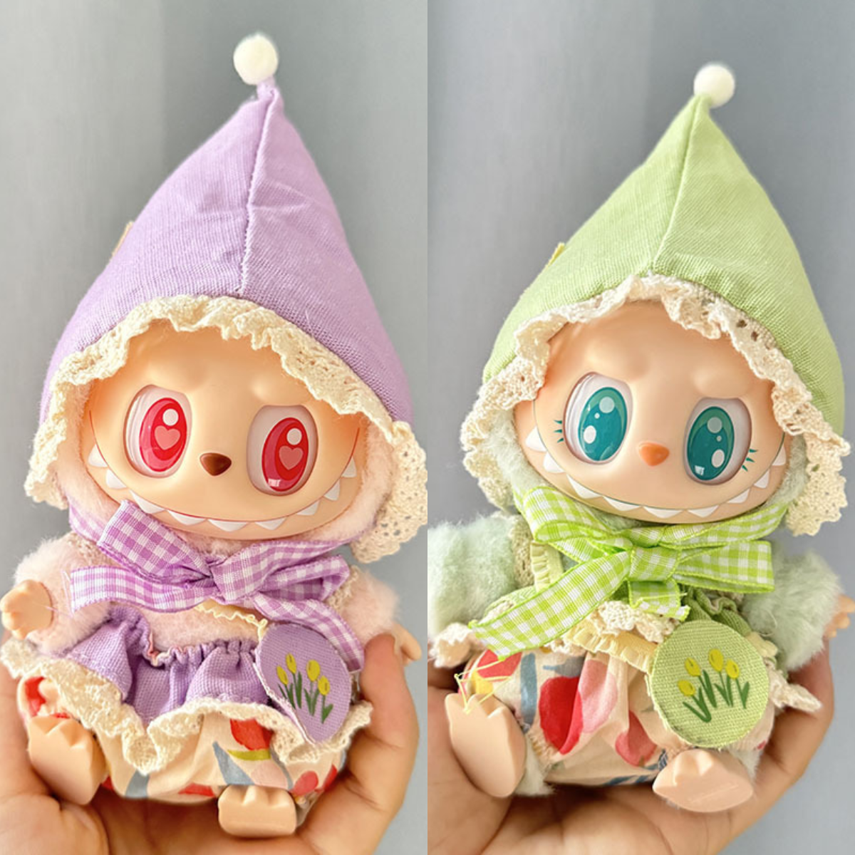 4inch bag charm cute custom clothes outfits - purple & green elf