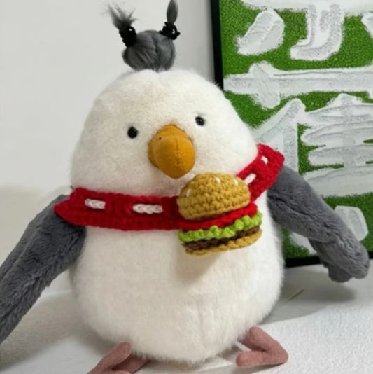 medium/large plush cute crochet clothes outfits - hamburger bibs