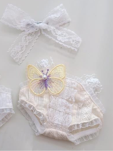 4inch bag charm cute custom clothes outfits - yellow butterfly overall - 053157