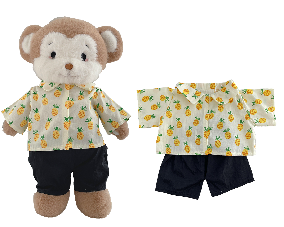 Pineapple Shirt Outfit Set for Bartholomew Bear Plush – 14-Inch Outfit