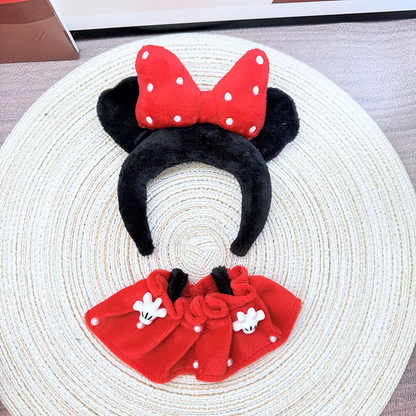 4inch bag charm cute custom clothes outfits - Micky style red bow dress - LBB030