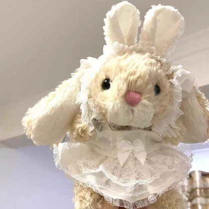 4inch bag charm cute custom clothes outfits - white bunny