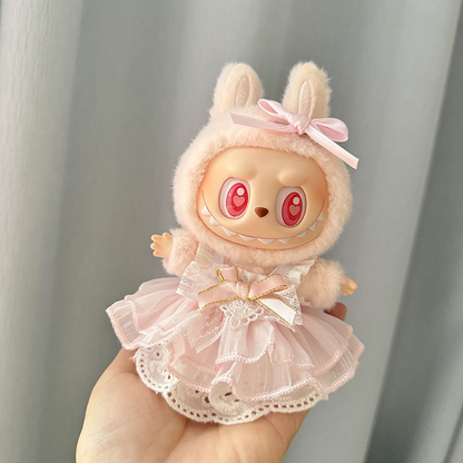 4inch bag charm cute custom clothes outfits - pink dress - 061446