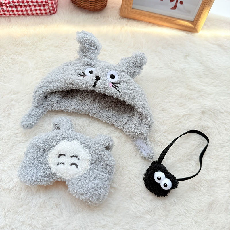4inch bag charm cute custom clothes outfits - Totoro grey set - 061451