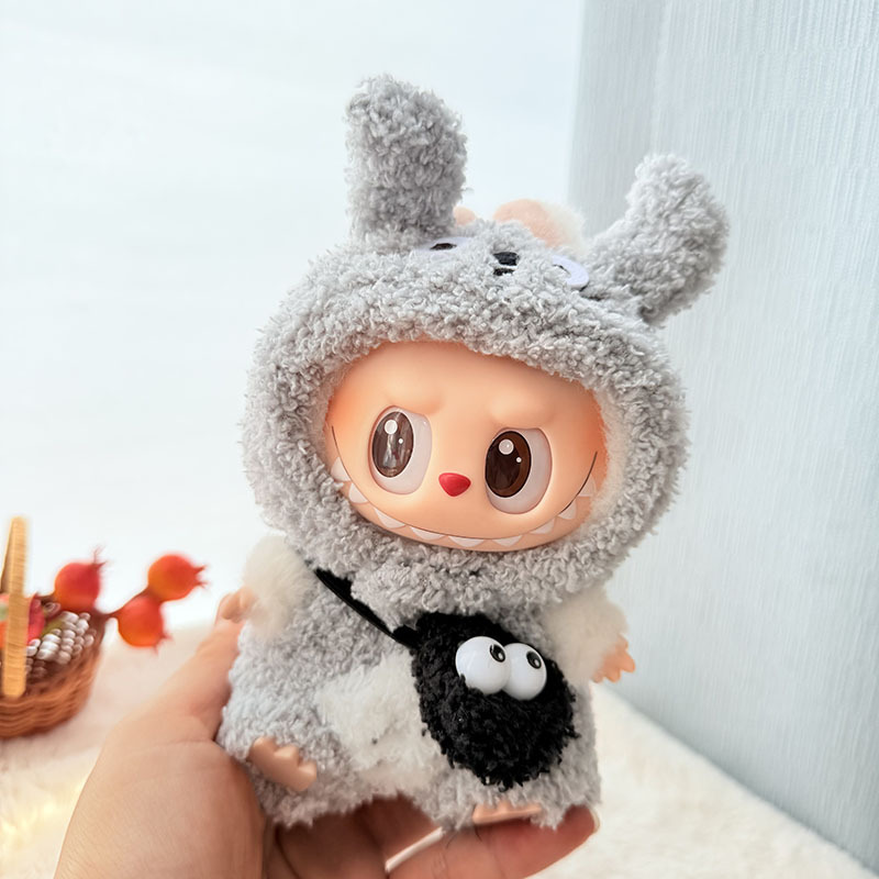 4inch bag charm cute custom clothes outfits - Totoro grey set - 061451