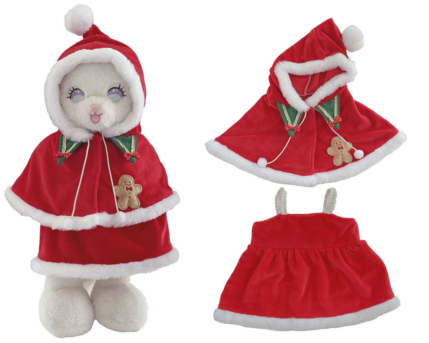 Large Bartholomew Bear & 16" Plush Clothes Outfit - Christmas Outfit Set