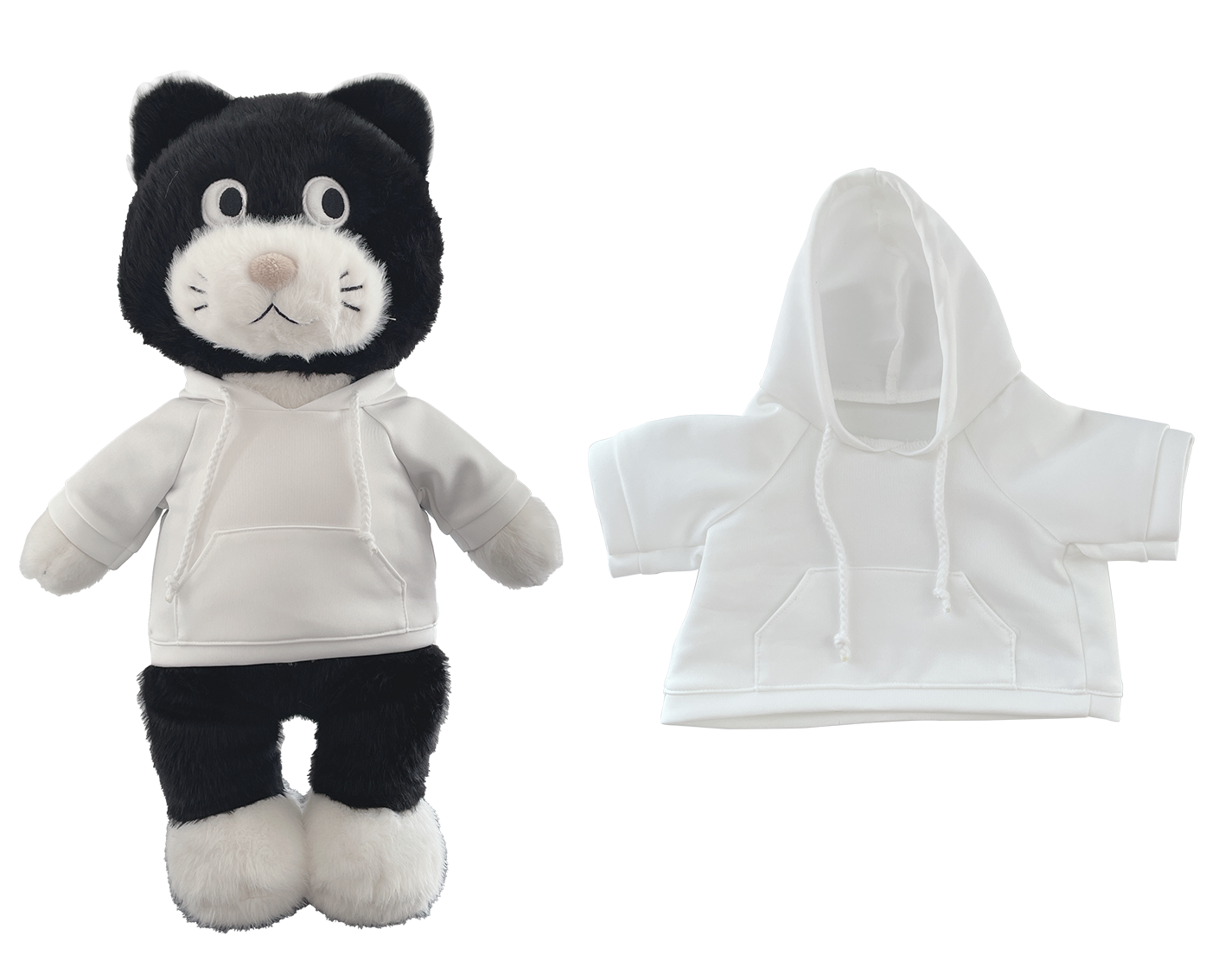 Large Bartholomew Bear & 16" Plush Clothes Outfit - White Hoodie