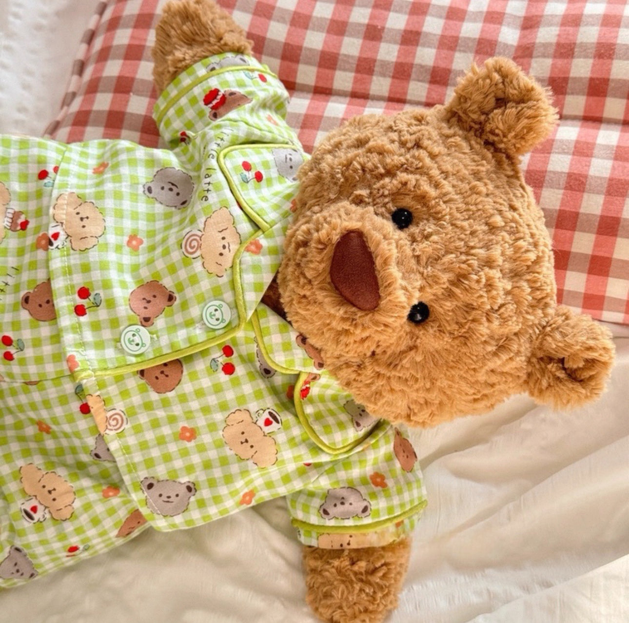 Bartholomew bear cute clothes outfits - green sleepwear(tiny/medium/large/huge)