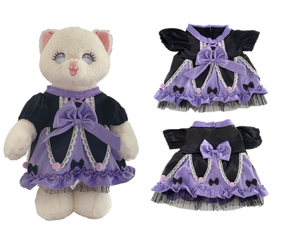 Purple Lolita Puffy Dress for Bartholomew Bear Plush – 14-Inch Outfit