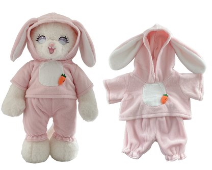 Pink Bunny Ear Pajama Set for Bartholomew Bear Plush – 14-Inch Outfit