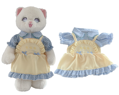 Duck Blue Plaid Dress for Bartholomew Bear Plush – 14-Inch Outfit