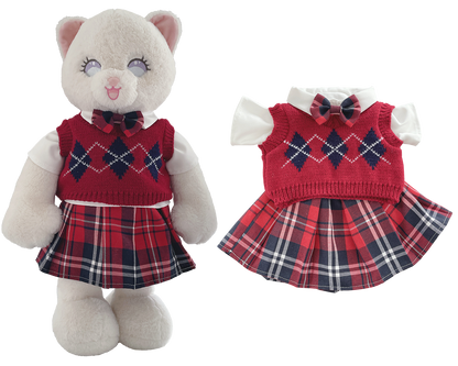 Red Sweater 3-Piece Outfit Set for Bartholomew Bear Plush – 14-Inch Outfit