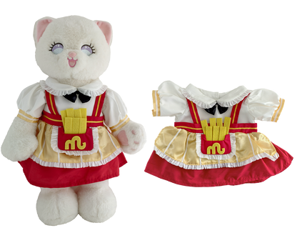 French Fries Puffy Dress for Bartholomew Bear Plush – 14-Inch Outfit