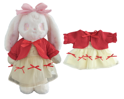 Red Bow Tulle Dress 2-Piece Outfit Set for Bartholomew Bear Plush – 14-Inch Outfit